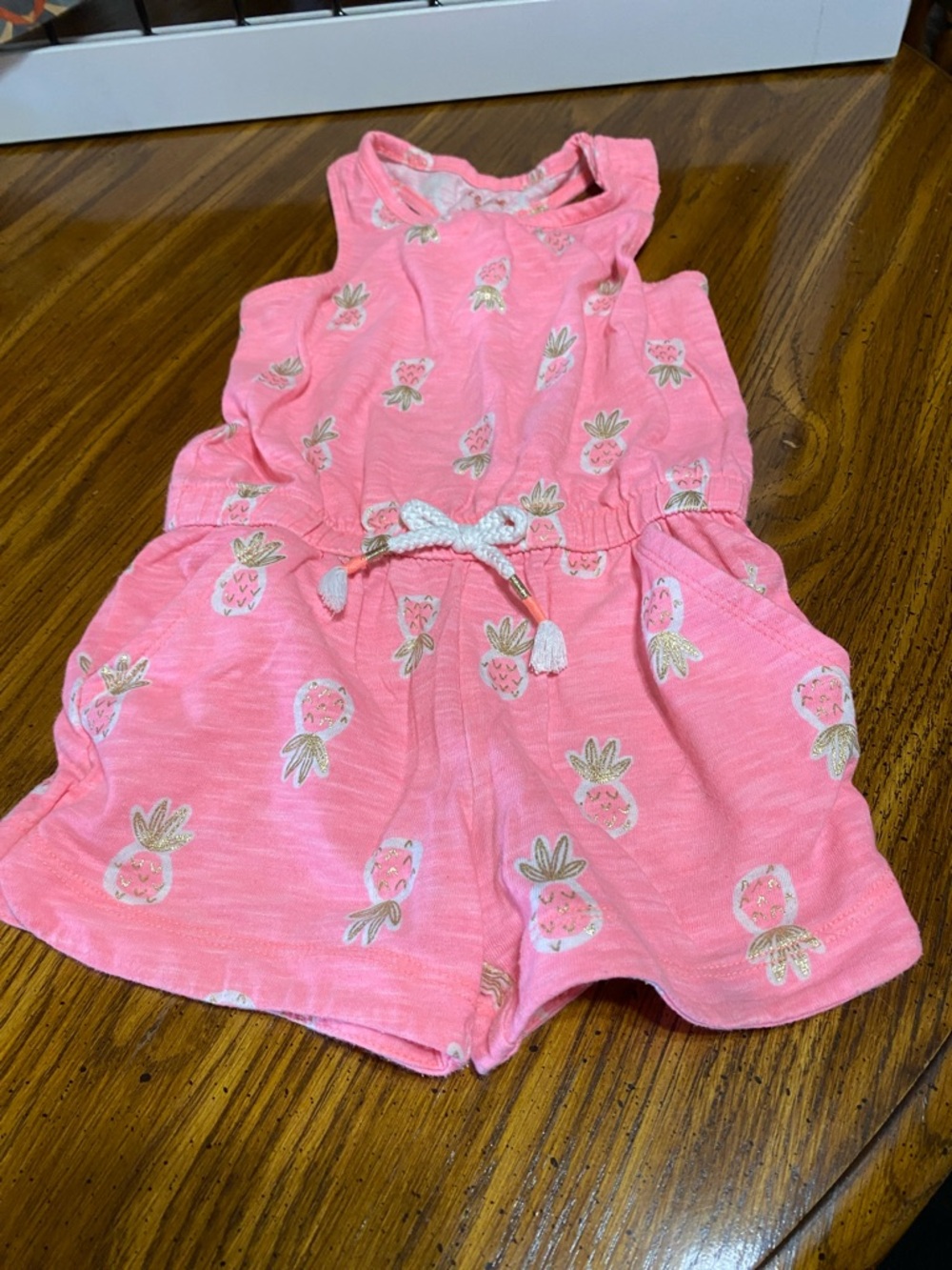 Cat and jack Girls' Pink Pineapple Print Romper